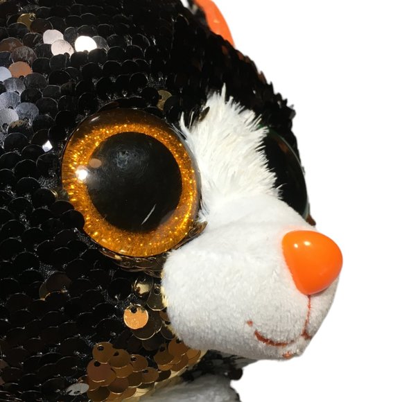 TY Flippables JINX Black Cat Halloween Sequin Plush (Medium Size - 9 in.) Toy - Picture 7 of 9